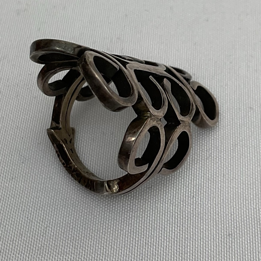 Source Unknown Silver Swirl Ring - image 4